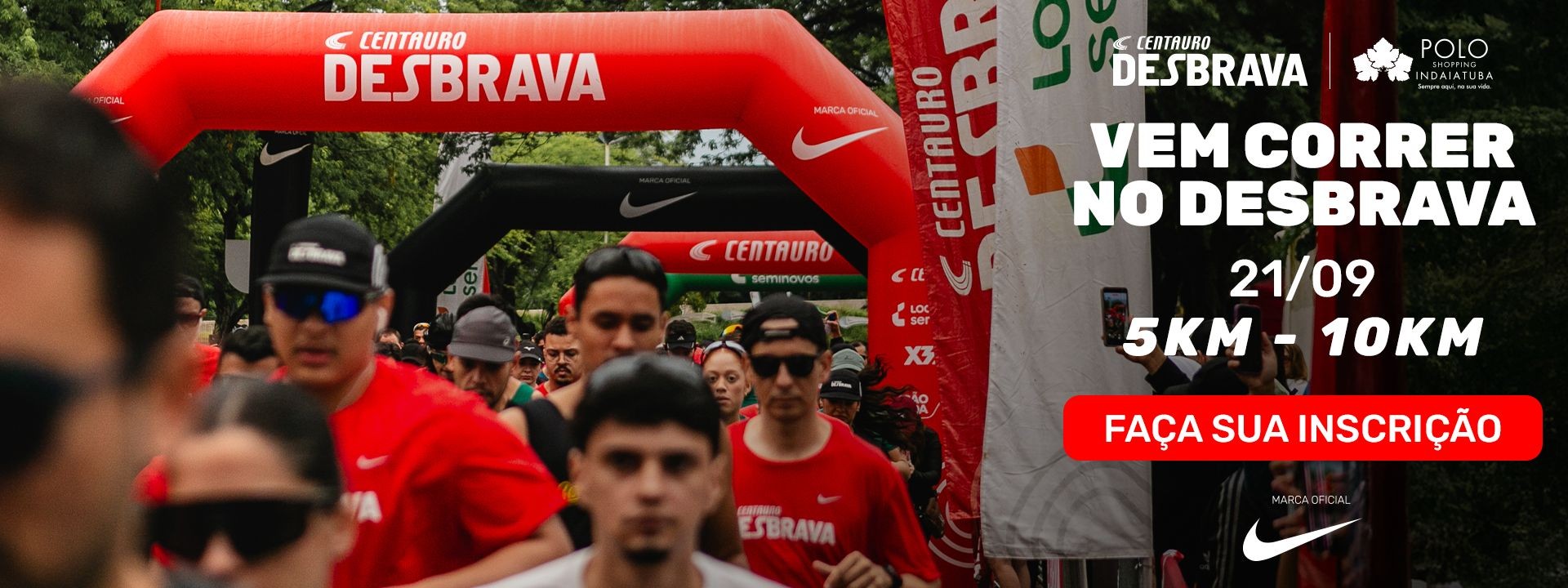 Corrida de rua Centauro Desbrava Indaiatuba Polo Shopping