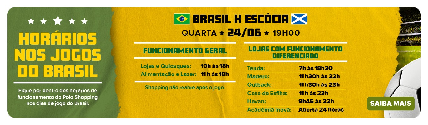 Horarios Jogos do Brasil Polo Shopping Indaiatuba