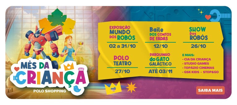 Mes da Crianca Polo Shopping Indaiatuba Exposicao de Robos