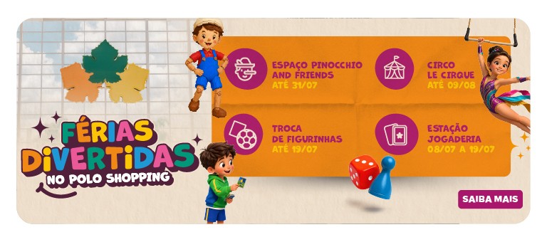 Programacao de ferias Polo Shopping Indaiatuba