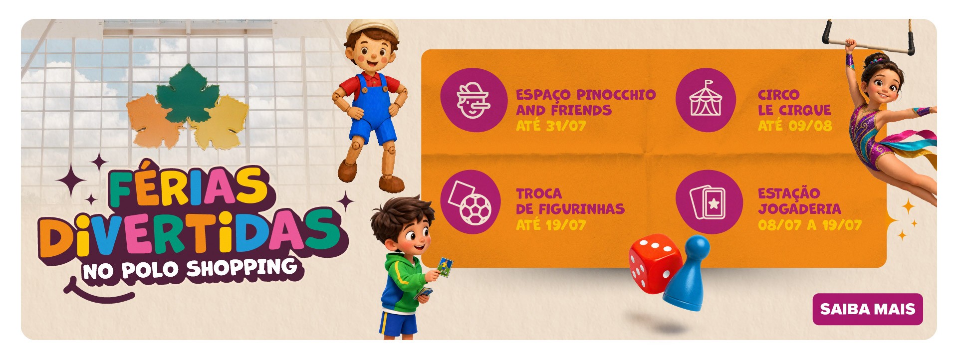 Programacao de ferias Polo Shopping Indaiatuba